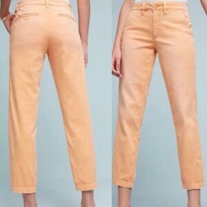 Anthropologie Chino Mid-Rise Relaxed Crop Pant - Washed Peach